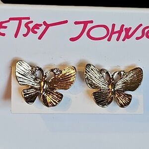 🦋🩷Betsey Johnson Butterfly Push-Back Post Earrings - NWT🩷🦋